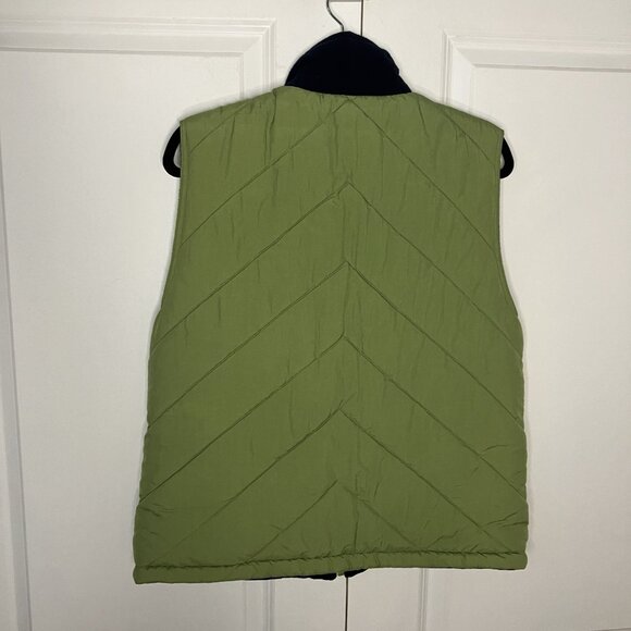 Vintage Northern Reflections Reversible Quilted Vest Womens S Green Blue Fleece - Picture 6 of 8